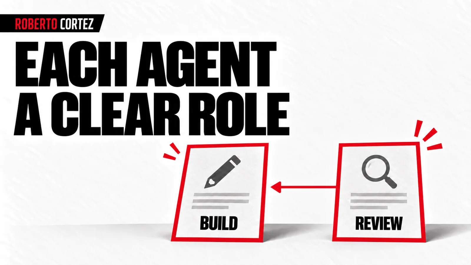 Each agent has a distinct building or reviewing role