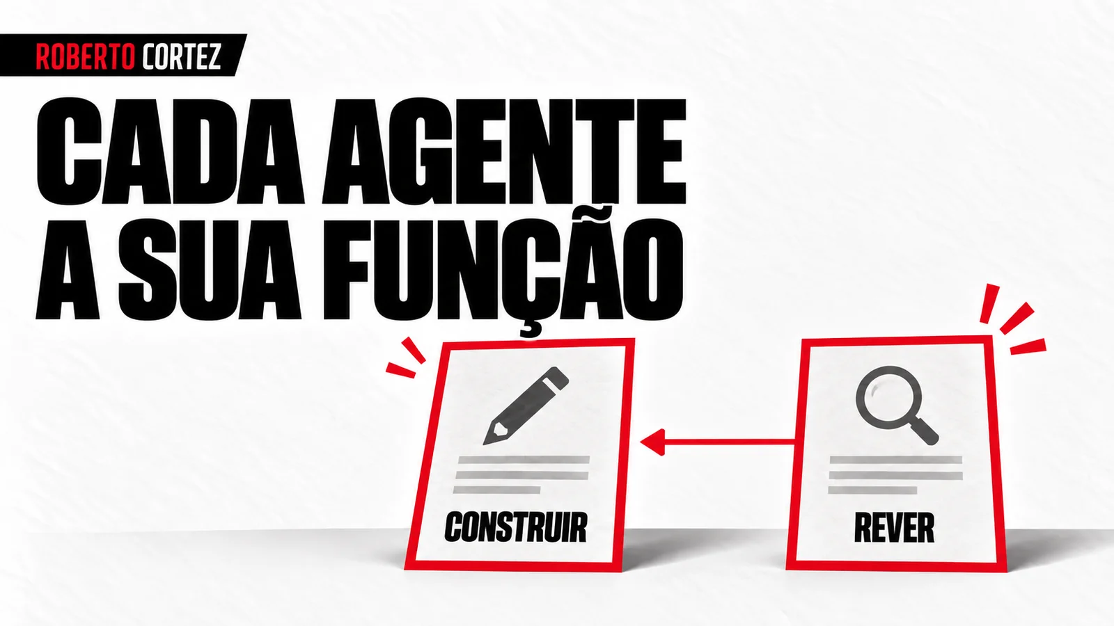 Cada agente com uma função distinta de construção ou revisão