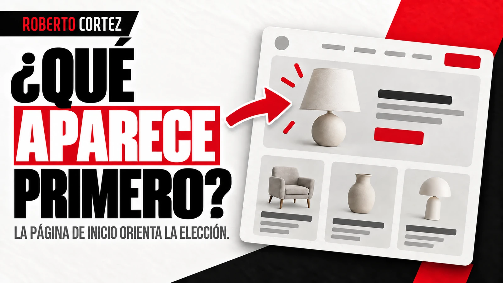 Qué aparece primero: la página de inicio orienta la elección