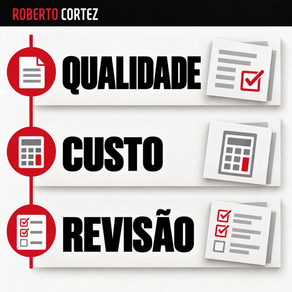 Compara a qualidade da resposta, o custo da execução e o trabalho de revisão. Testa os modelos com as mesmas tarefas e critérios antes de escolher.