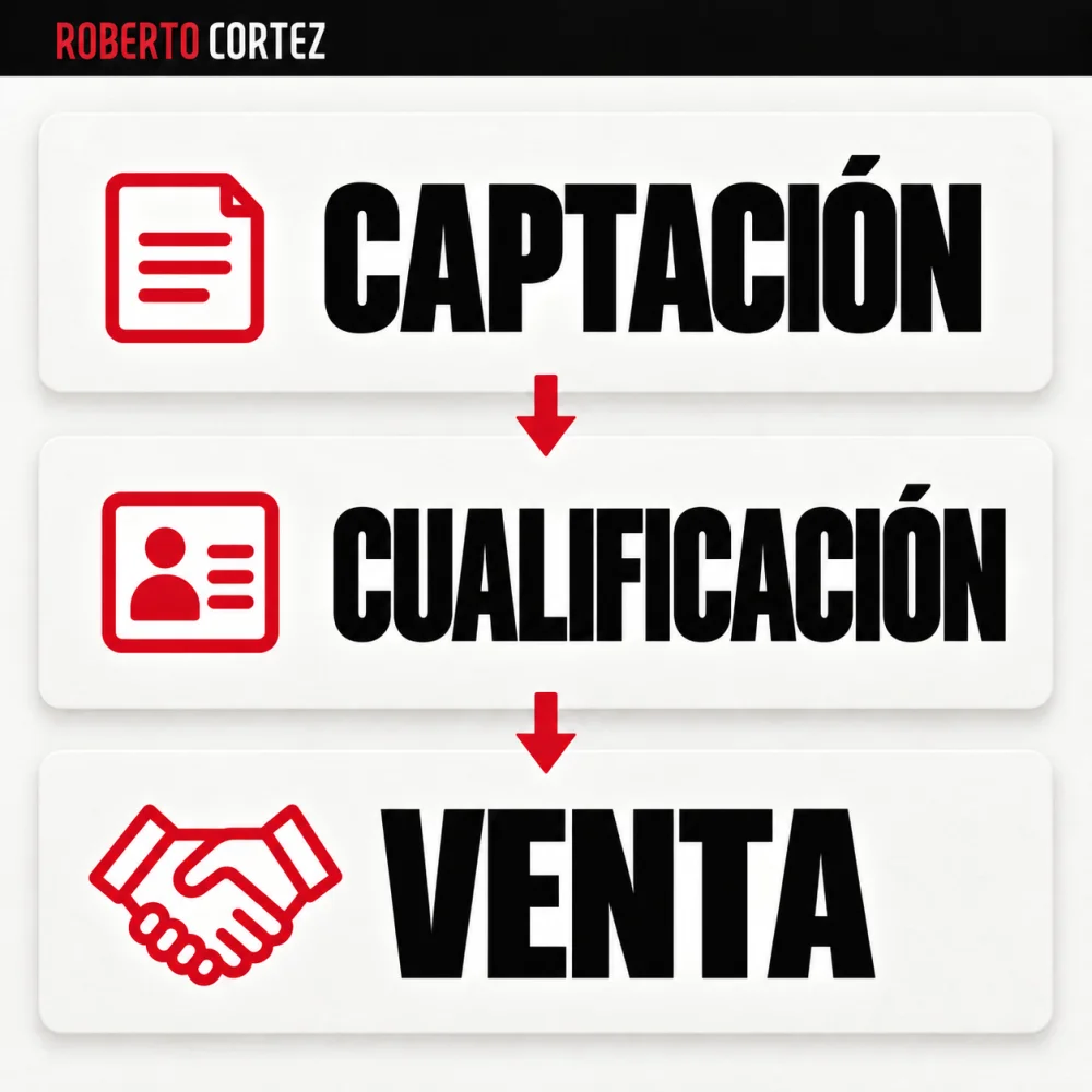Localiza la pérdida entre captación, calificación y venta. Después profundiza en la etapa concreta: tráfico, formulario, contacto, propuesta o cierre.