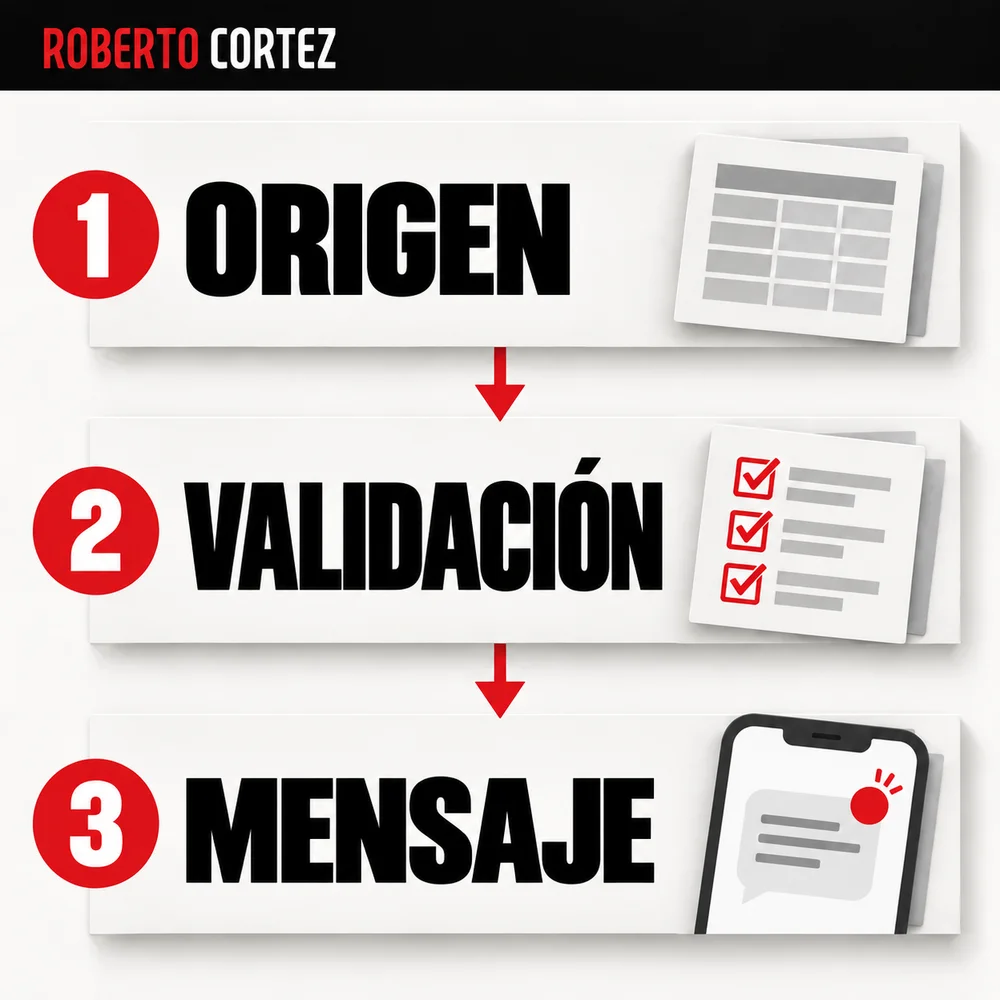 El informe necesita un recorrido verificable: origen de los datos, validación y mensaje. Si falla la recogida, señala el fallo en lugar de presentar ceros como resultados.