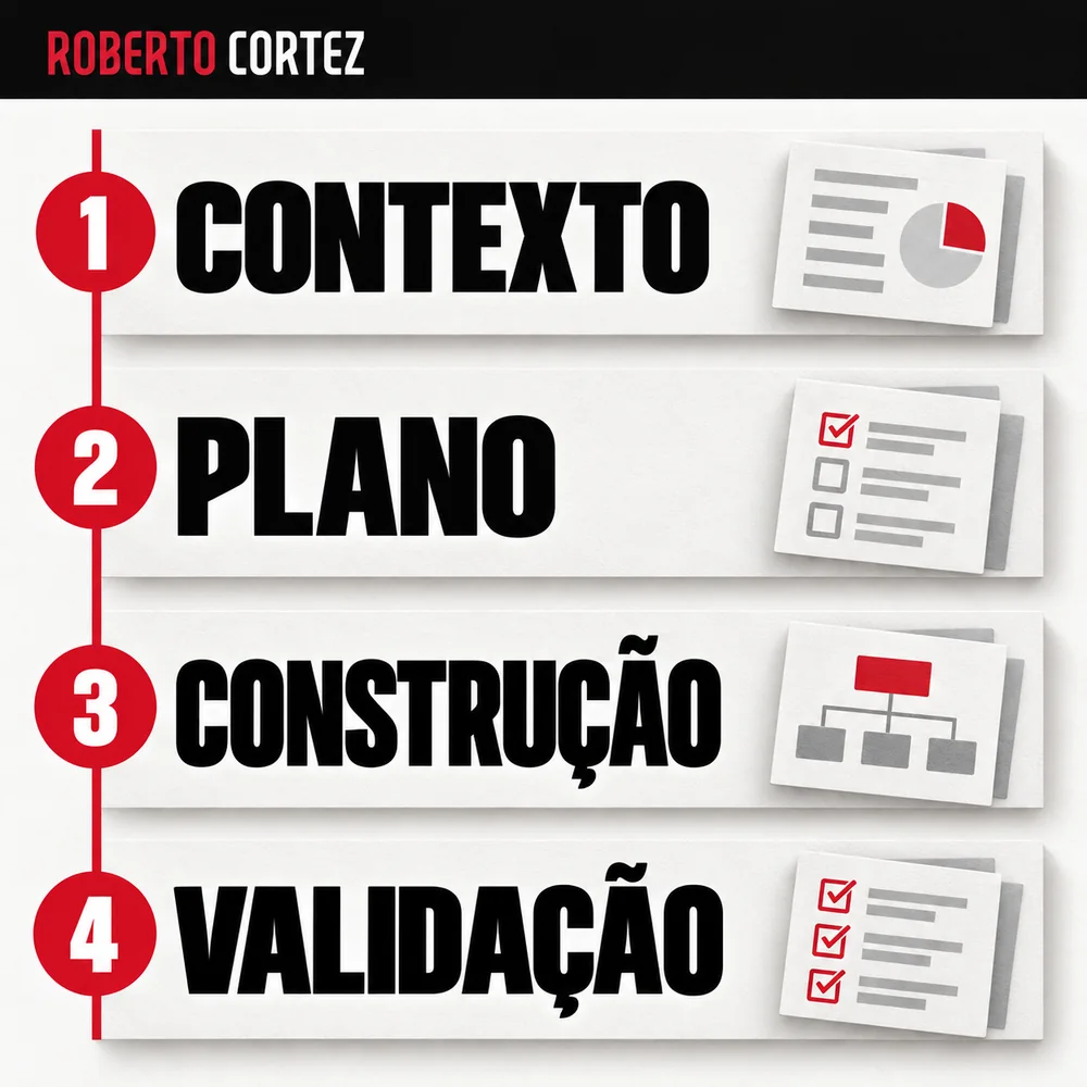 CONTEXTO, PLANO, CONSTRUÇÃO, VALIDAÇÃO