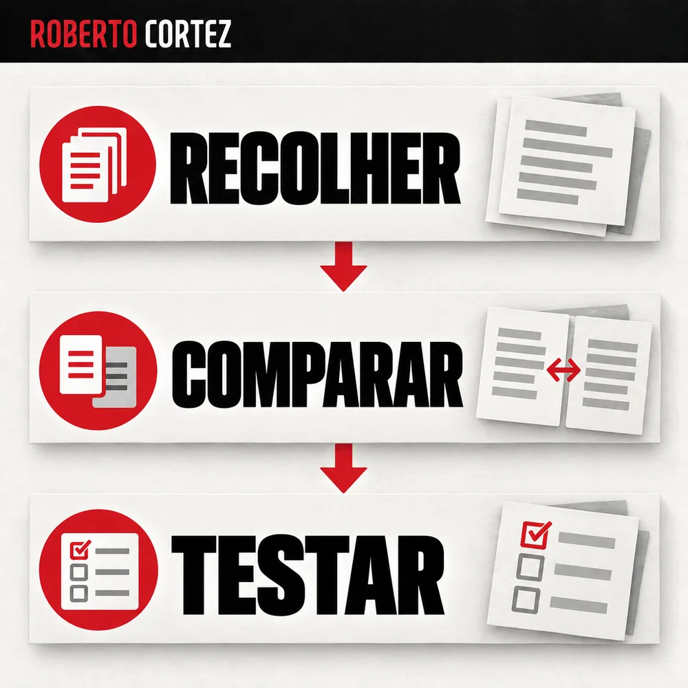 RECOLHER, COMPARAR, TESTAR